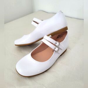 NEW Christie & Jill Girls White Buckle Shoes Mary Jane Formal Wedding Size 13